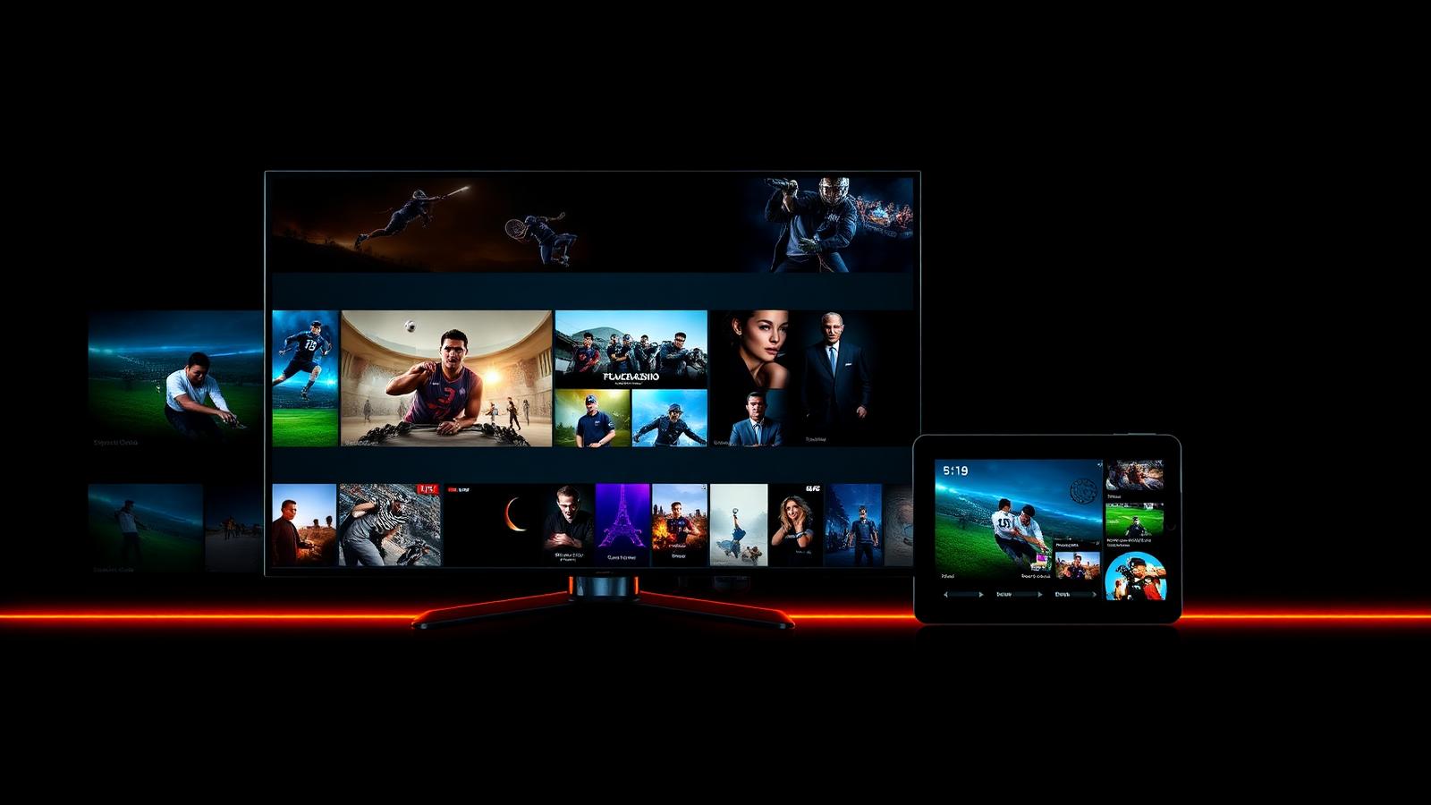 Serviço de IPTV exibido em smart TV, tablet e celular